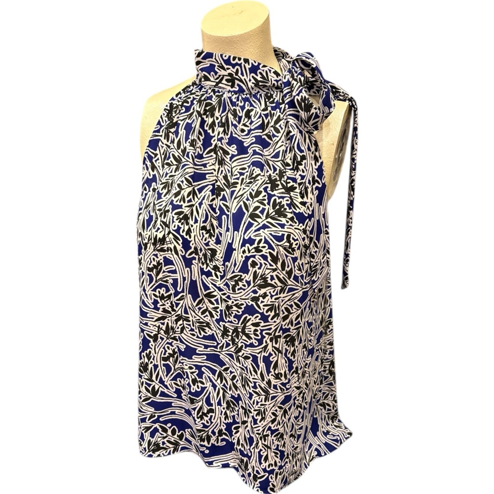 Worthington Floral Blue and White Women's Top